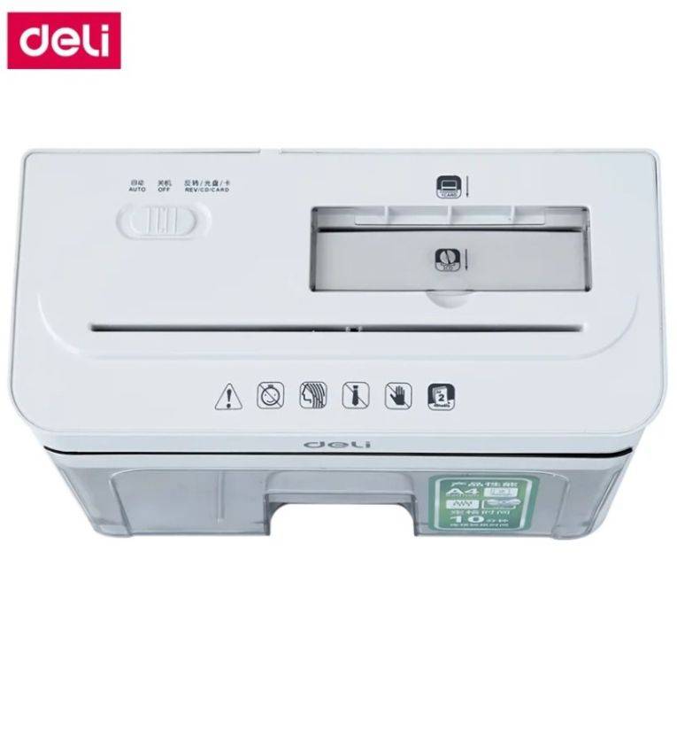 Destructeur de documents DELI 9932 – Capacité 10L, Sécurité et Efficacité pour Bureau et Maison